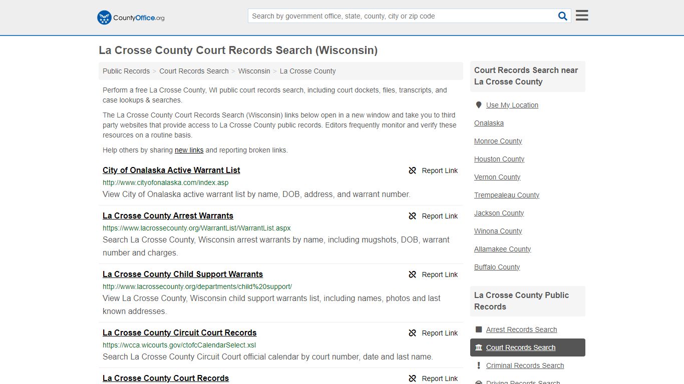 La Crosse County Court Records Search (Wisconsin) - County Office