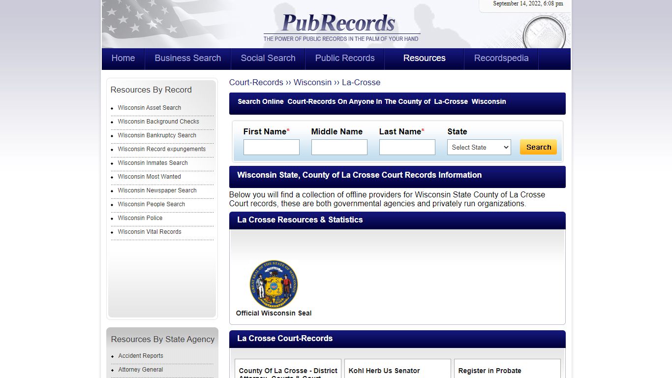 La Crosse County, Wisconsin Court Records - Pubrecords.com
